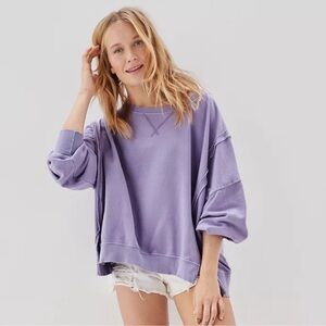 American Eagle Big Hug purple oversized sweatshirt